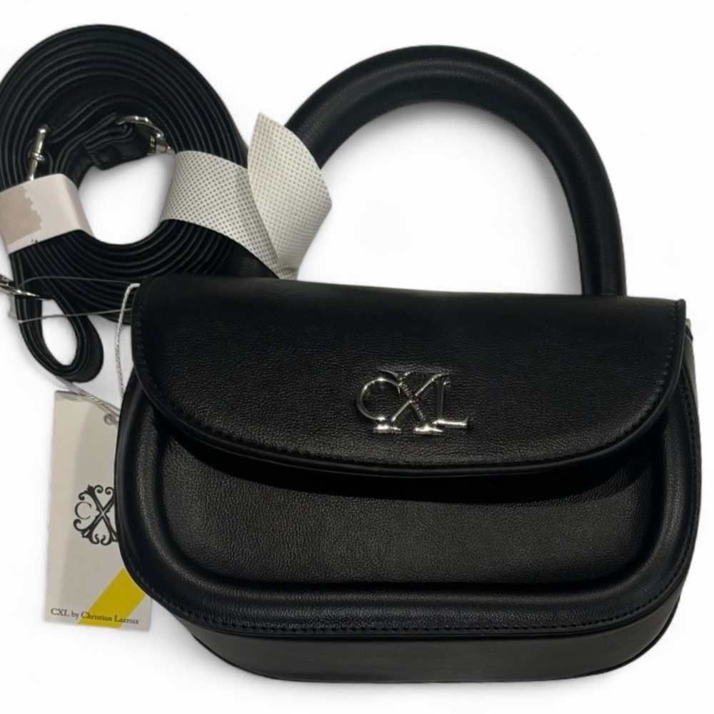 Christian Lacroix Black Crossbody Bag with Silver Accents